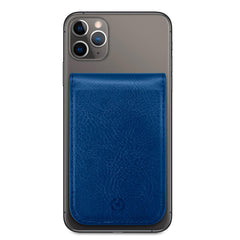 CARDD - Porta carte magnetico universale per il retro degli smartphone materiale pelle sintetica colore blu
