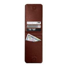 CARDD - Porta carte magnetico universale per il retro degli smartphone materiale pelle sintetica colore marrone