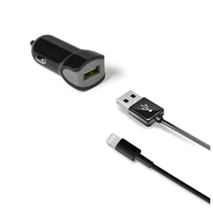 CCUSBLIGHT - 12W USB-A Car Charger+USB-A to Lightning Cable [TURBO]