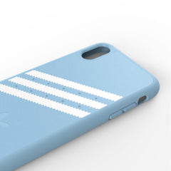 ADIDAS ORIGINALS - Cover SAMBA in TPU+Poliuretano con bordi rialzati di colore azzurro con strisce bianche compatibile con Apple iPhone Xs Max