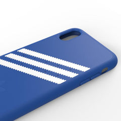 ADIDAS ORIGINALS - Cover SAMBA in TPU+Poliuretano con bordi rialzati di colore blu con strisce bianche compatibile con Apple iPhone Xs Max