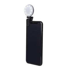 CLICKLIGHT - Luce flash aggiuntiva per smartphone, compatibilità universale, clip regolabile, 3 diverse tonalità di luce, ricarica tramite cavo Micro usb