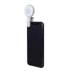 CLICKLIGHT - Luce flash aggiuntiva per smartphone, compatibilità universale, clip regolabile, 3 diverse tonalità di luce, ricarica tramite cavo Micro usb