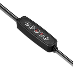 CLICKRINGRGB - Kit treppiede da tavolo + anello luminoso con luci LED RGB, 3 livelli intensità luce, telecomando, braccio flessibile, utilizzabile in orizz. e verticale