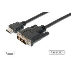 NILOX TECH - Cavo con connettore HDMI 1.4 a connettore DVI 18+1, maschio a maschio, lunghezza cavo 2 mt, compatibile con HDTV e HDCP