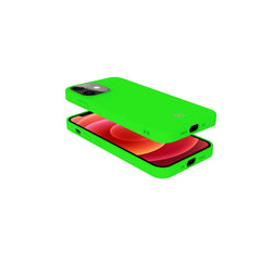 CROMO FLUO - Cover in morbido TPU con finitura soft touch colore verde fluo compatibile con Apple iPhone 13 Mini