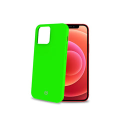 CROMO FLUO - Cover in morbido TPU con finitura soft touch colore verde fluo compatibile con Apple iPhone 13 Mini