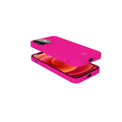 CROMO FLUO - Cover in morbido TPU con finitura soft touch colore rosa fluo compatibile con Apple iPhone 13 Mini