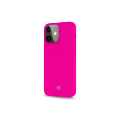 CROMO FLUO - Cover in morbido TPU con finitura soft touch colore rosa fluo compatibile con Apple iPhone 13 Mini