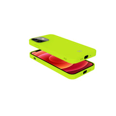 CROMO FLUO - Cover in morbido TPU con finitura soft touch colore giallo fluo compatibile con Apple iPhone 13 Mini