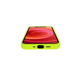 CROMO FLUO - Cover in morbido TPU con finitura soft touch colore giallo fluo compatibile con Apple iPhone 13 Mini