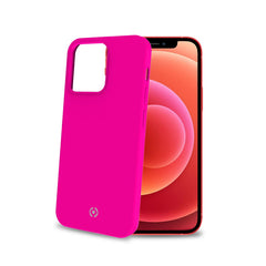 CROMO FLUO - Cover in morbido TPU con finitura soft touch colore rosa fluo compatibile con Apple iPhone 13 Pro