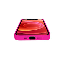 CROMO FLUO - Cover in morbido TPU con finitura soft touch colore rosa fluo compatibile con Apple iPhone 13 Pro