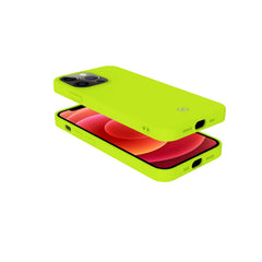 CROMO FLUO - Cover in morbido TPU con finitura soft touch colore giallo fluo compatibile con Apple iPhone 13 Pro
