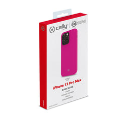 CROMO FLUO - Cover in morbido TPU con finitura soft touch colore rosa fluo compatibile con Apple iPhone 13 Pro Max