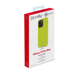 CROMO FLUO - Cover in morbido TPU con finitura soft touch colore giallo fluo compatibile con Apple iPhone 13 Pro Max