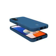 CROMO - Cover in morbido TPU con finitura soft touch colore blu compatibile con Samsung Galaxy A14 4G/ Galaxy A14 5G