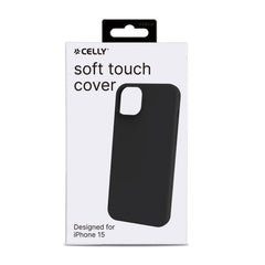 CROMO - Cover in morbido TPU con finitura soft touch colore nero compatibile con Apple iPhone 15 [IPHONE 15 CASES]