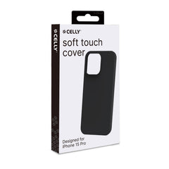 CROMO - Cover in morbido TPU con finitura soft touch colore nero compatibile con Apple iPhone 15 Pro [IPHONE 15 CASES]