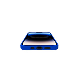 CROMO - Cover in morbido TPU con finitura soft touch colore blu compatibile con Apple iPhone 15 Pro [IPHONE 15 CASES]