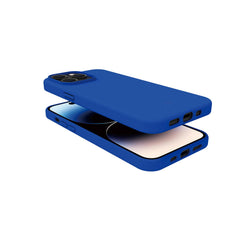 CROMO - Cover in morbido TPU con finitura soft touch colore blu compatibile con Apple iPhone 15 Pro [IPHONE 15 CASES]