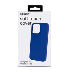 CROMO - Cover in morbido TPU con finitura soft touch colore blu compatibile con Apple iPhone 15 Pro [IPHONE 15 CASES]