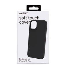 CROMO - Cover in morbido TPU con finitura soft touch colore nero compatibile con Apple iPhone 15 Plus [IPHONE 15 CASES]