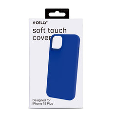 CROMO - Cover in morbido TPU con finitura soft touch colore blu compatibile con Apple iPhone 15 Plus [IPHONE 15 CASES]