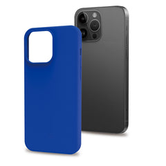 CROMO - Cover in morbido TPU con finitura soft touch colore blu compatibile con Apple iPhone 15 Pro Max  [IPHONE 15 CASES]