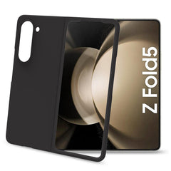 CROMO - Cover in morbido TPU con finitura soft touch colore nero compatibile con Samsung Galaxy Z Fold 5