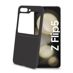 CROMO - Cover in morbido TPU con finitura soft touch colore nero compatibile con Samsung Galaxy Z Flip 5