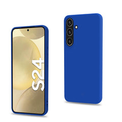 CROMO - Cover in morbido TPU con finitura soft touch colore blu compatibile con Samsung Galaxy S24 5G/ Galaxy S24 5G Enterprise Edition