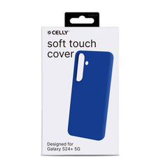 CROMO - Cover in morbido TPU con finitura soft touch colore blu compatibile con Samsung Galaxy S24+ 5G