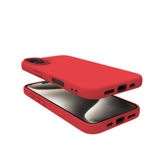 CROMO - Cover in morbido TPU con finitura soft touch colore rosso compatibile con Apple iPhone 16 [IPHONE 16 CASES]