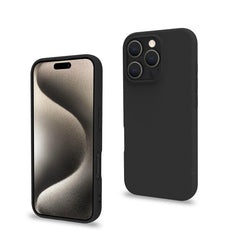 CROMO - Cover in morbido TPU con finitura soft touch colore nero compatibile con Apple iPhone 16 Pro [IPHONE 16 CASES]
