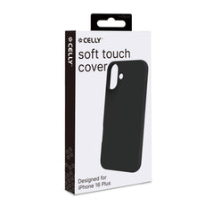 CROMO - Cover in morbido TPU con finitura soft touch colore nero compatibile con Apple iPhone 16 Plus [IPHONE 16 CASES]