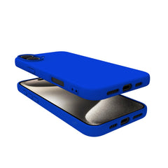 CROMO - Cover in morbido TPU con finitura soft touch colore blu compatibile con Apple iPhone 16 Plus [IPHONE 16 CASES]