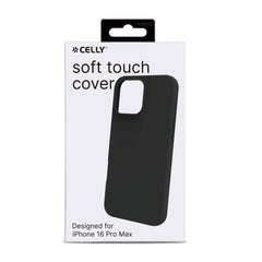 CROMO - Cover in morbido TPU con finitura soft touch colore nero compatibile con Apple iPhone 16 Pro Max [IPHONE 16 CASES]