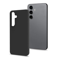 CROMO - Cover in morbido TPU con finitura soft touch colore nero compatibile con Samsung Galaxy S24 FE