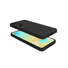 CROMO - Cover in morbido TPU con finitura soft touch colore nero compatibile con Samsung Galaxy S24 FE