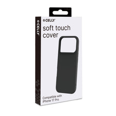 CROMO - Cover in morbido TPU con finitura soft touch colore nero compatibile con Apple iPhone 17 Pro [IPHONE 17 CASES]