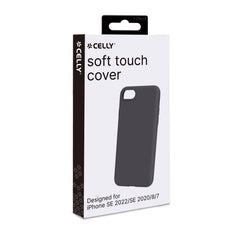 CROMO - Cover in morbido TPU con finitura soft touch colore nero compatibile con Apple iPhone SE 2022/ iPhone SE 2020/ iPhone 8/ iPhone 7