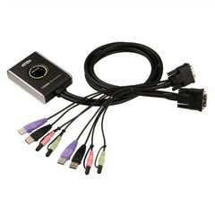 KVM cavo USB DVI/audio a 2 porte con selettore porta remota
