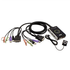 KVM cavo USB DVI/audio a 2 porte con selettore porta remota