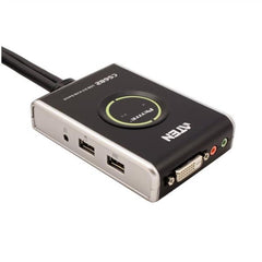 KVM cavo USB DVI/audio a 2 porte con selettore porta remota