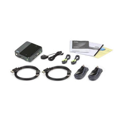 KVM USB DisplayPort/audio a 2 porte (supporto 4K e cavi inclusi)