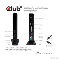 USB Gen1 Type A Dual Display Docking Station