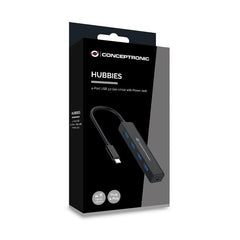 HUB USB-C 3.2 Gen1 4-PORTE USB-A 3.0 con Jack Alimentazione