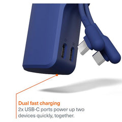 Cygnett Battery bank Thumboost 5K Powerbank con cavo integrato (BLU)