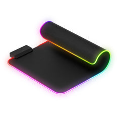 CYBERPAD - Tappetino per mouse da Gaming con luci RGB multicolore su tutti i bordi, morbido tessuto, base gommata con texture anti scivolo